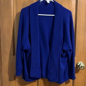 Chico's Deep Blue Ribbed Cardigan